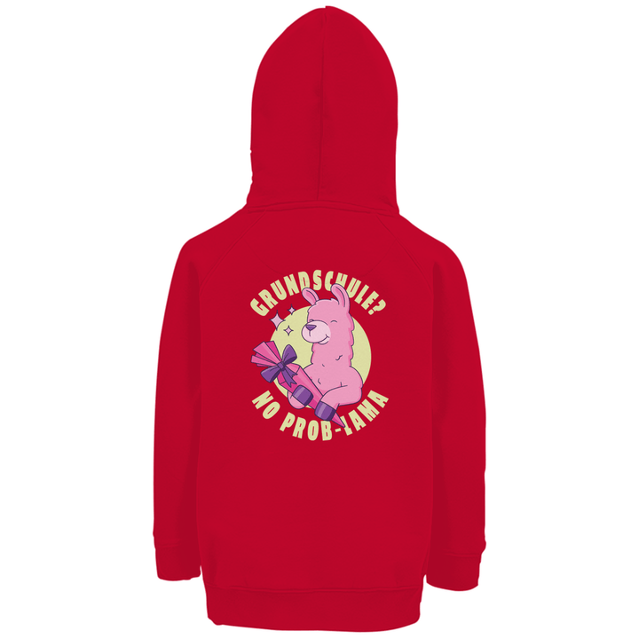 No Prob - Lama - Premium Bio Kinderhoodie mit Rückendruck - Textilzauber