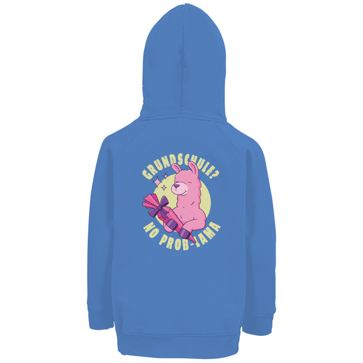 No Prob - Lama - Premium Bio Kinderhoodie mit Rückendruck - Textilzauber