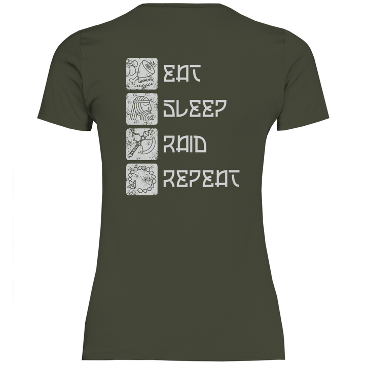 Nordische Routine - Damen T - Shirt mit Rückendruck - Textilzauber