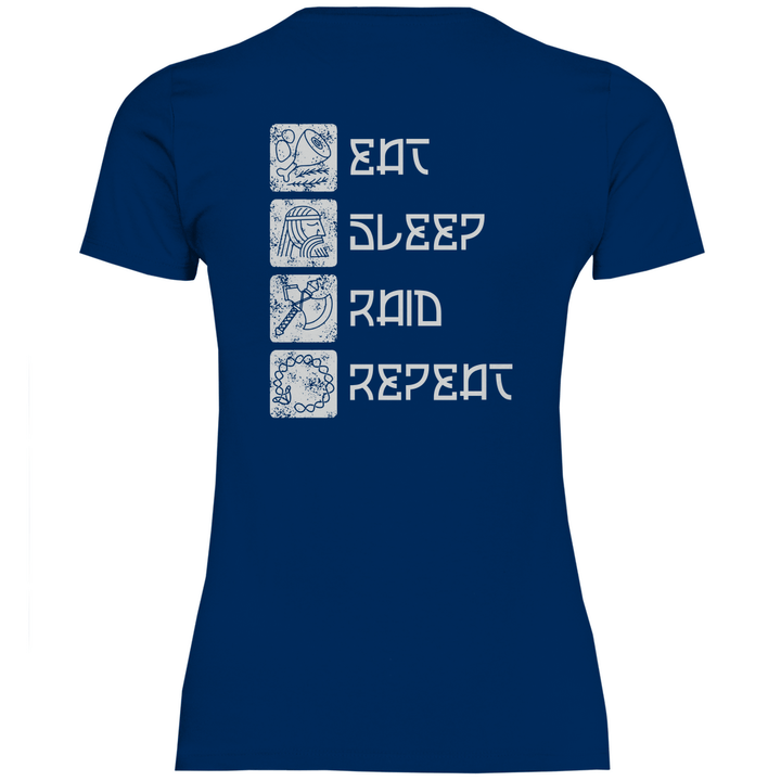 Nordische Routine - Damen T - Shirt mit Rückendruck - Textilzauber