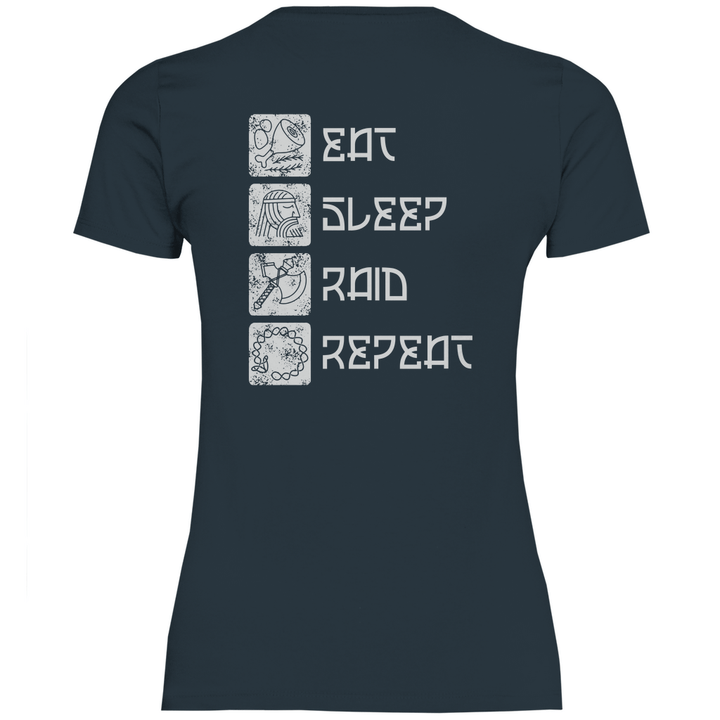 Nordische Routine - Damen T - Shirt mit Rückendruck - Textilzauber