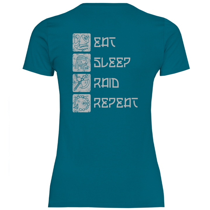 Nordische Routine - Damen T - Shirt mit Rückendruck - Textilzauber