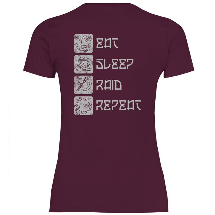 Nordische Routine - Damen T - Shirt mit Rückendruck - Textilzauber