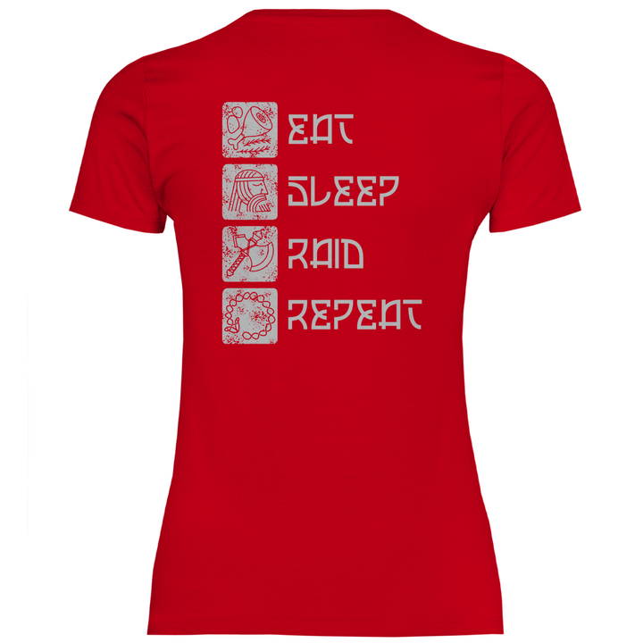 Nordische Routine - Damen T - Shirt mit Rückendruck - Textilzauber