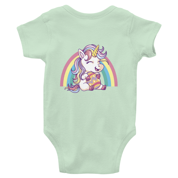 Ostereinhorn Bio Baby - Body mit Rückendruck - Textilzauber
