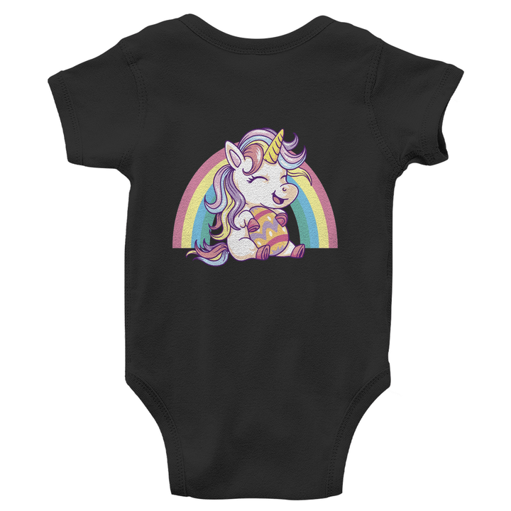 Ostereinhorn Bio Baby - Body mit Rückendruck - Textilzauber