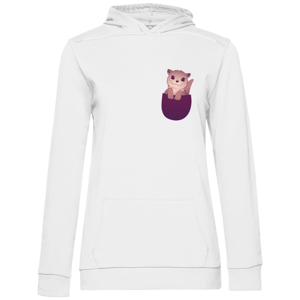 Otter in Brusttasche - Damen Hoodie - Textilzauber