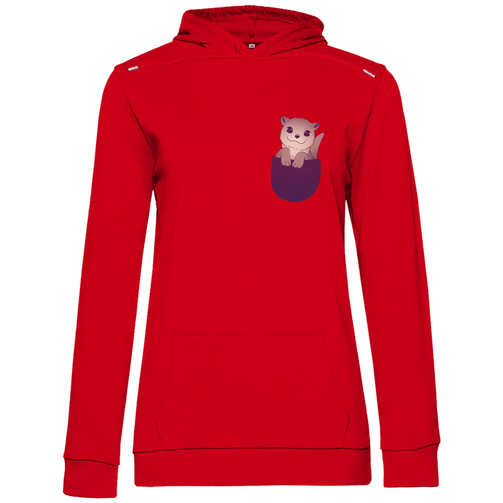 Otter in Brusttasche - Damen Hoodie - Textilzauber