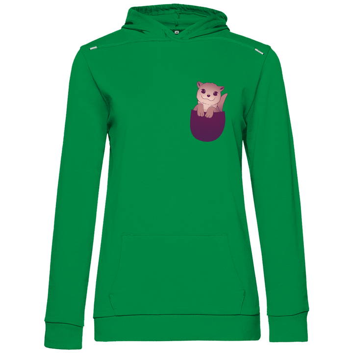 Otter in Brusttasche - Damen Hoodie - Textilzauber